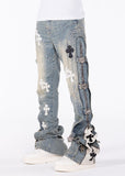GUAPI VINTAGE BLUE CROSS BUCKLE DENIM