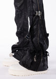 GUAPI ALL BLK CROSS BUCKLE DENIM