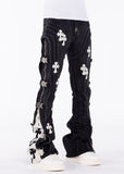 GUAPI OBSIDIAN BLACK CROSS BUCKLE DENIM