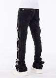 GUAPI OBSIDIAN BLACK CROSS BUCKLE DENIM