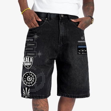 GALA  “MOONFALL” JORTS (BLACK WASH)