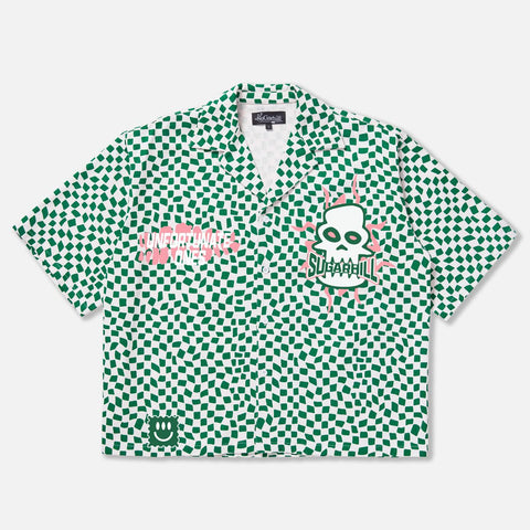 SUGARHILL"FLOATING" WORK SHIRT (GREEN WARP)