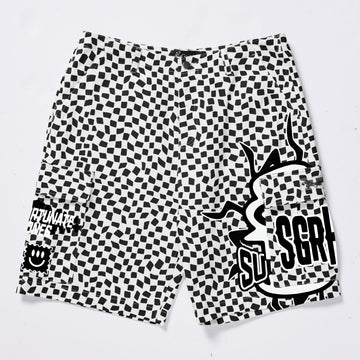 SUGARHILL “FLOATING” TWILL SHORTS (BLACK WARP)