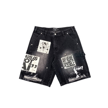MIXED EMOTION “AI” Denim shorts