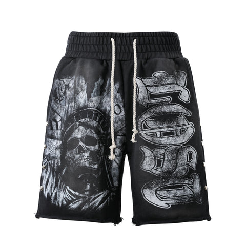 LOST INTRICACY GREY SCALE LIBERTY SHORTS