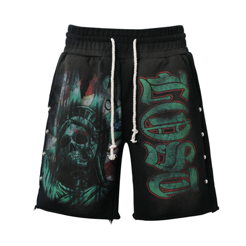 LOST INTRICACY GREEN SCALE LIBERTY SHORTS