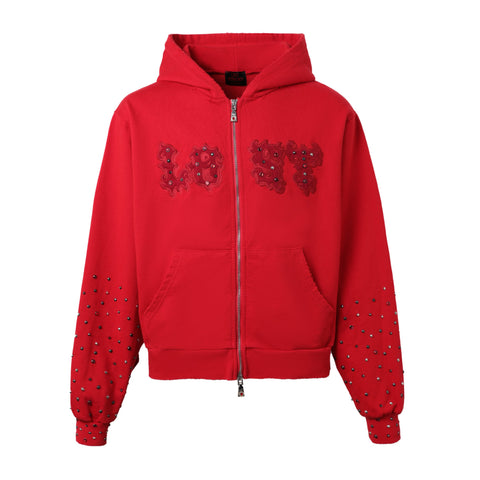 LOST INTRICACY Crimson Patch Zip Up