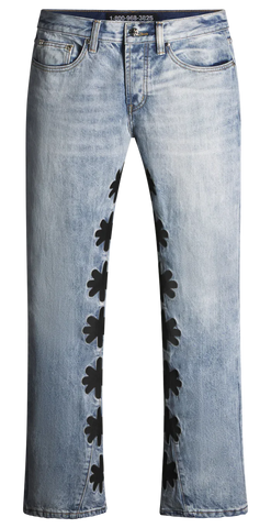 LOSTSHDWS Denim Black Logo Light Wash Blue Jeans