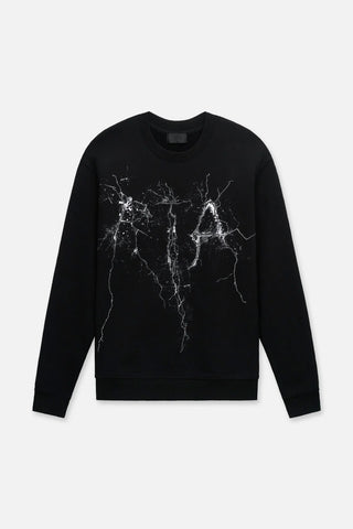 RTA Charles | Black Cracked Logo SWEATER