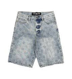 LOSTSHDWS EMBOSSED DENIM SHORT (BLUE)