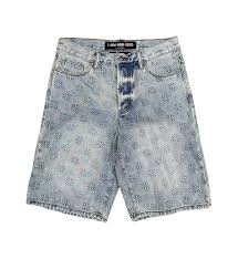 LOSTSHDWS EMBOSSED DENIM SHORT (BLUE)
