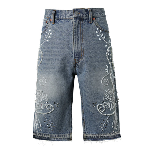 LOST INTRICACY LACE JEAN SHORTS